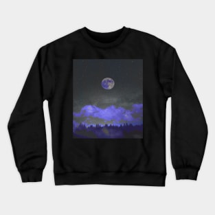 Blue Moon Spooky Night Sky Crewneck Sweatshirt